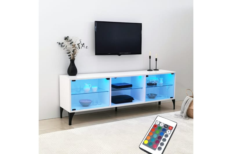 Kashiwa TV-benk 160x35 cm Hvit - Hanah Home - Møbler - Mediamøbel & tv møbel - TV-benk & mediabenk