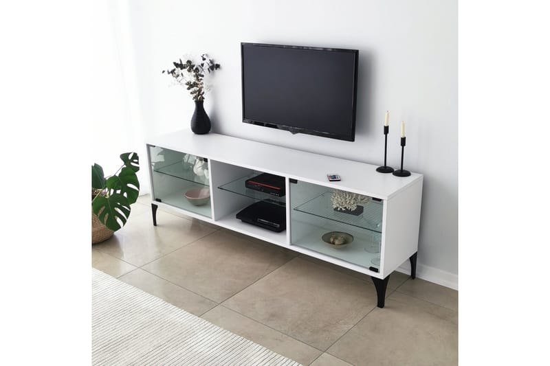 Kashiwa TV-benk 160x35 cm Hvit - Hanah Home - Møbler - Mediamøbel & tv møbel - TV-benk & mediabenk