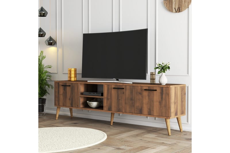 Essexa TV-benk 180x35 cm Brun - Hanah Home - Møbler - Mediamøbel & tv møbel - TV-benk & mediabenk