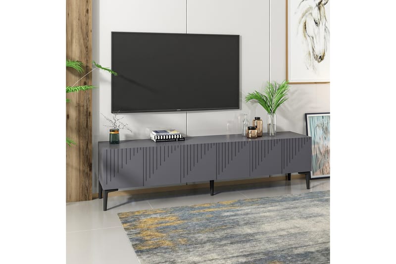 Artemis TV-benk 180x37 cm Svart - Hanah Home - Møbler - Mediamøbel & tv møbel - TV-benk & mediabenk