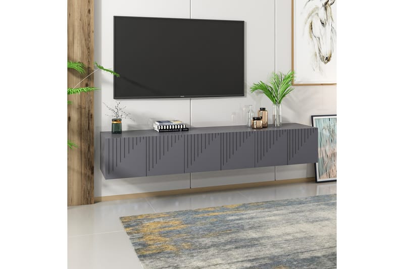 Artemis TV-benk 180x37 cm Svart - Hanah Home - Møbler - Mediamøbel & tv møbel - TV-benk & mediabenk