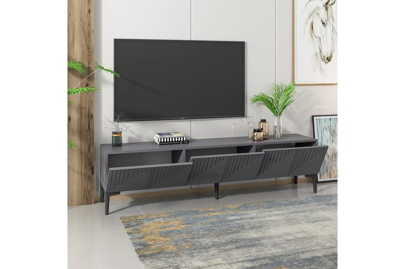 Artemis TV-benk 180x37 cm Svart - Hanah Home - Møbler - Mediamøbel & tv møbel - TV-benk & mediabenk