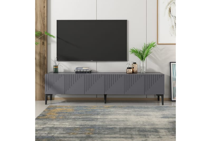 Artemis TV-benk 180x37 cm Svart - Hanah Home - Møbler - Mediamøbel & tv møbel - TV-benk & mediabenk