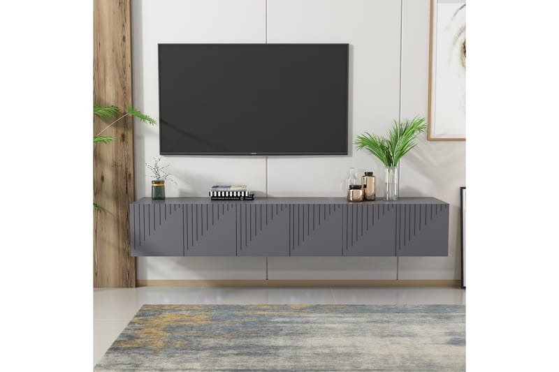 Artemis TV-benk 180x37 cm Svart - Hanah Home - Møbler - Mediamøbel & tv møbel - TV-benk & mediabenk