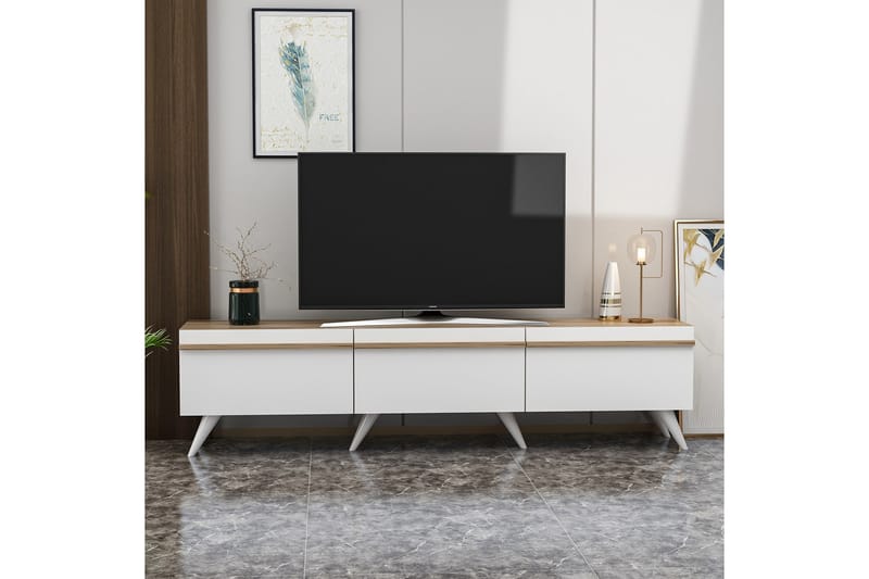 Valentina TV-benk 180x35 cm Hvit - Hanah Home - Møbler - Mediamøbel & tv møbel - TV-benk & mediabenk