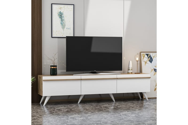 Valentina TV-benk 180x35 cm Hvit - Hanah Home - Møbler - Mediamøbel & tv møbel - TV-benk & mediabenk