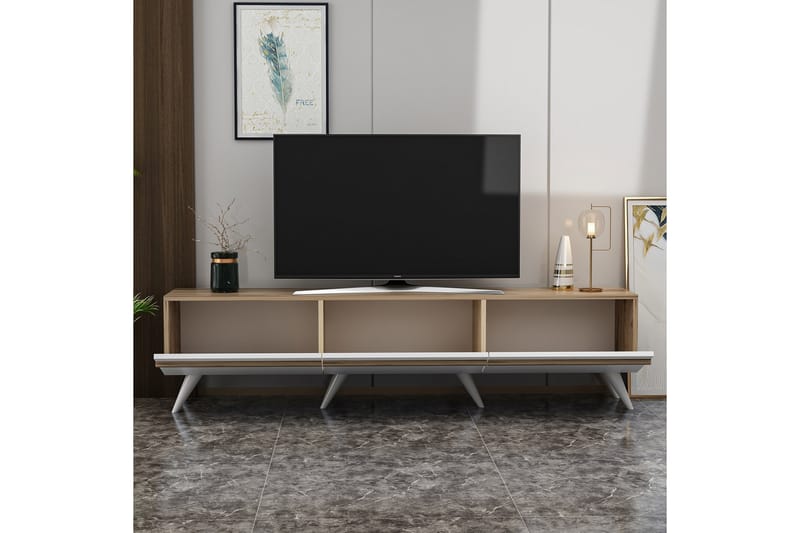 Valentina TV-benk 180x35 cm Hvit - Hanah Home - Møbler - Mediamøbel & tv møbel - TV-benk & mediabenk