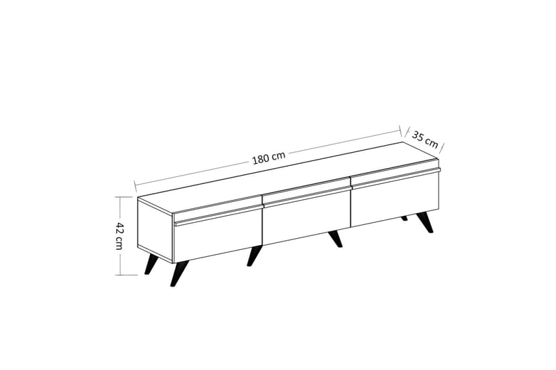 Valentina TV-benk 180x35 cm Hvit - Hanah Home - Møbler - Mediamøbel & tv møbel - TV-benk & mediabenk