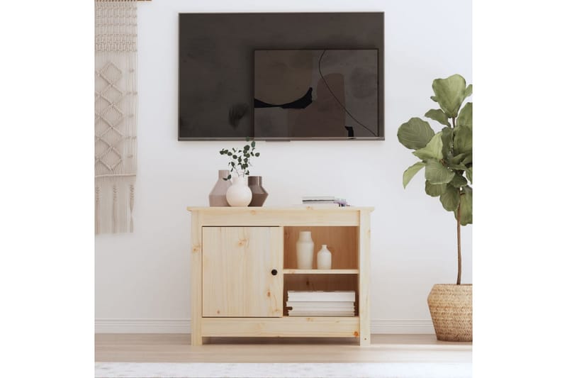 beBasic TV-benk 70x36,5x52 cm heltre furu - Brun - Møbler - Mediamøbel & tv møbel - TV-benk & mediabenk