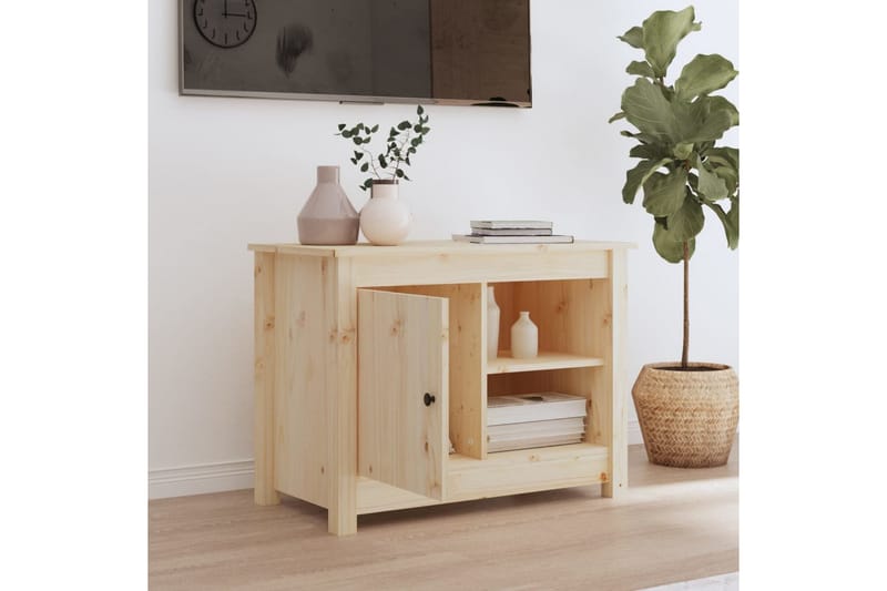 beBasic TV-benk 70x36,5x52 cm heltre furu - Brun - Møbler - Mediamøbel & tv møbel - TV-benk & mediabenk