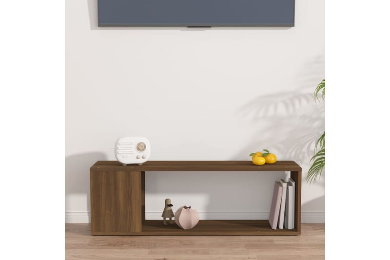 beBasic TV-benk brun eik 100x24x32 cm konstruert tre - Brun - Møbler - Mediamøbel & tv møbel - TV-benk & mediabenk