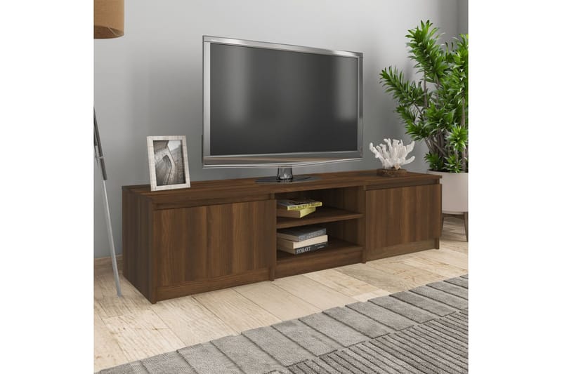 beBasic TV-benk brun eik 140x40x35,5 cm konstruert tre - Brun - Møbler - Mediamøbel & tv møbel - TV-benk & mediabenk