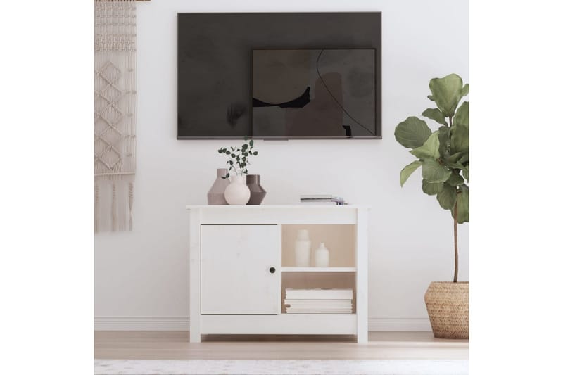 beBasic TV-benk hvit 70x36,5x52 cm heltre furu - Hvit - Møbler - Mediamøbel & tv møbel - TV-benk & mediabenk