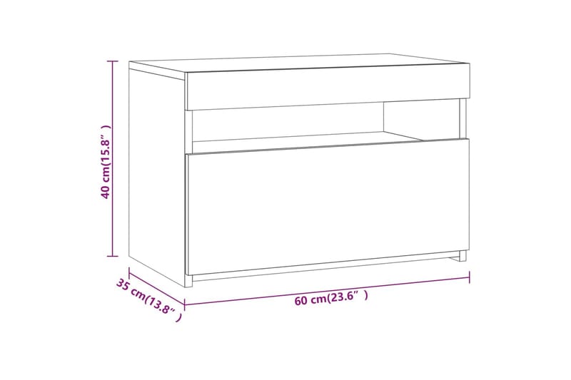 beBasic TV-benk med LED-lys grå sonoma 60x35x40 cm - GrÃ¥ - TV-benk & mediabenk