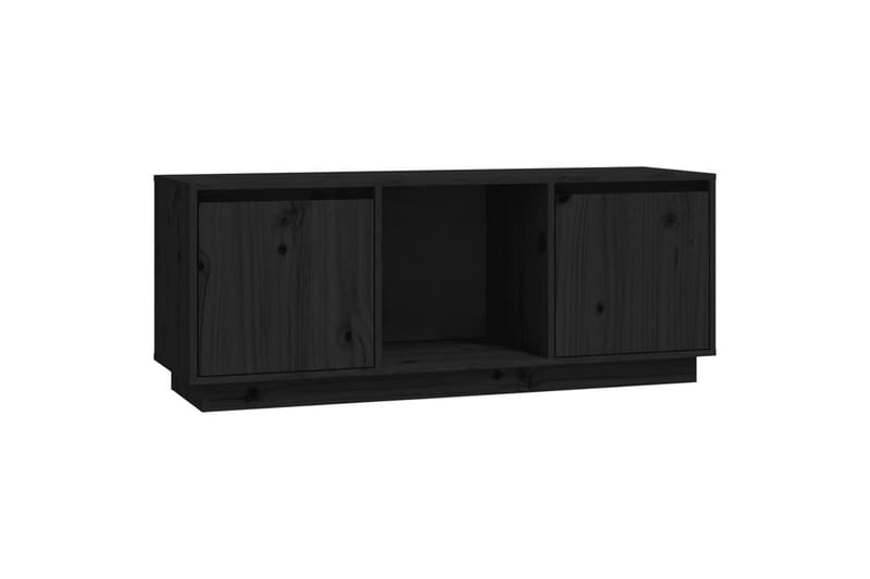 beBasic TV-benk svart 110,5x35x44 cm heltre furu - Svart - Møbler - Mediamøbel & tv møbel - TV-benk & mediabenk