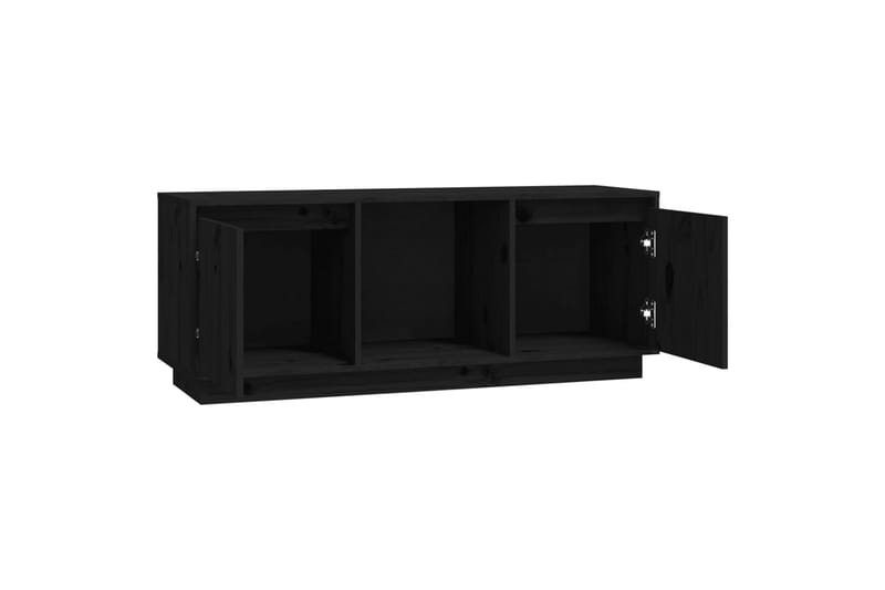 beBasic TV-benk svart 110,5x35x44 cm heltre furu - Svart - Møbler - Mediamøbel & tv møbel - TV-benk & mediabenk