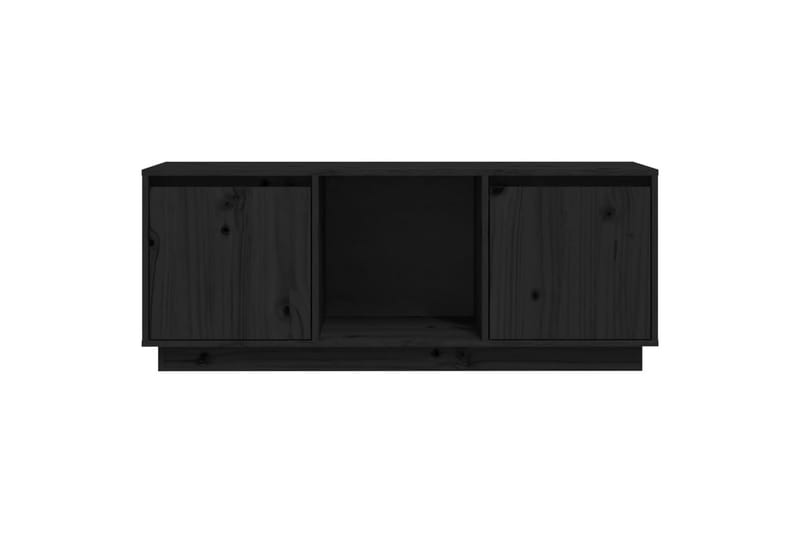 beBasic TV-benk svart 110,5x35x44 cm heltre furu - Svart - Møbler - Mediamøbel & tv møbel - TV-benk & mediabenk