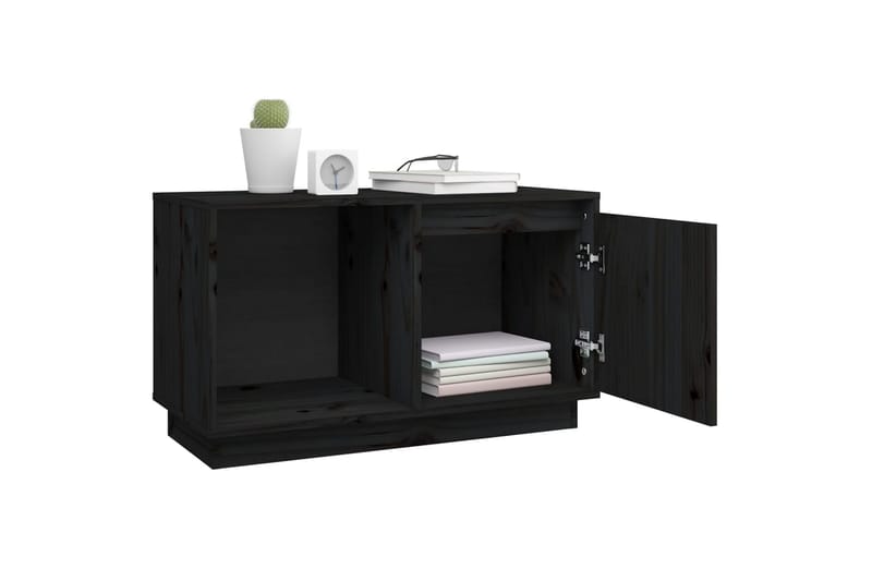 beBasic TV-benk svart 74x35x44 cm heltre furu - Svart - Møbler - Mediamøbel & tv møbel - TV-benk & mediabenk