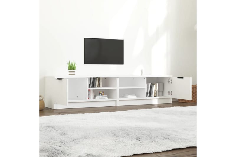 beBasic TV-benker 2 stk hvit 80x35x36,5 cm konstruert tre - Hvit - Møbler - Mediamøbel & tv møbel - TV-benk & mediabenk