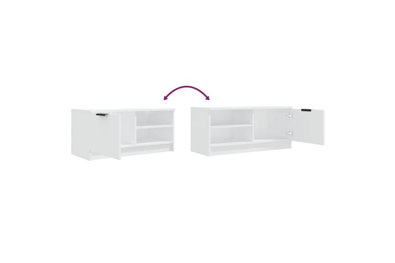 beBasic TV-benker 2 stk hvit 80x35x36,5 cm konstruert tre - Hvit - Møbler - Mediamøbel & tv møbel - TV-benk & mediabenk