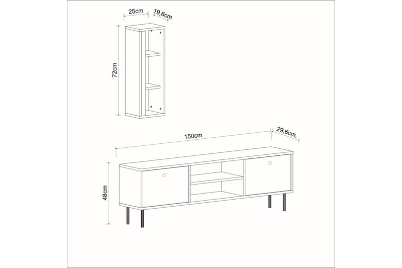 Bien TV-benk 150 cm - Hvit - Møbler - Mediamøbel & tv møbel - TV-benk & mediabenk