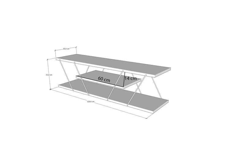 Canaz TV-benk 120 cm - Svart/Marmor - Møbler - Mediamøbel & tv møbel - TV-benk & mediabenk