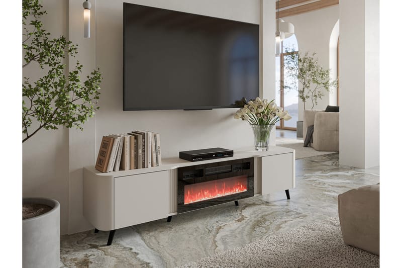 Clement TV-benk 200 cm - Beige - Møbler - Mediamøbel & tv møbel - TV-benk & mediabenk