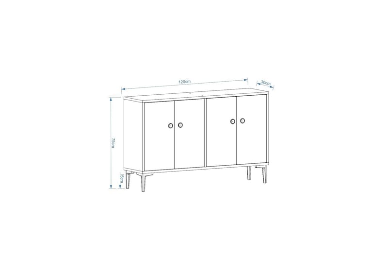 Cria TV-benk 120 cm - Hvit - Møbler - Mediamøbel & tv møbel - TV-benk & mediabenk