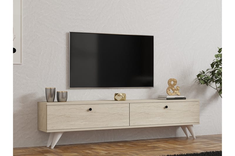 Djarhint TV-benk 160 cm - Beige - Møbler - Mediamøbel & tv møbel - TV-benk & mediabenk