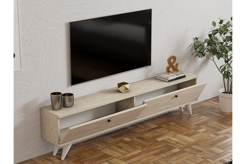 Djarhint TV-benk 160 cm - Beige - Møbler - Mediamøbel & tv møbel - TV-benk & mediabenk