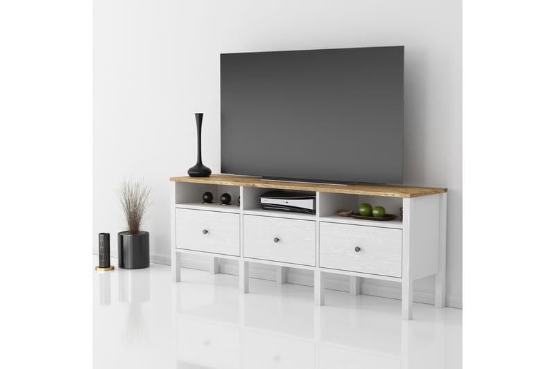 Elspet TV-benk 150 cm - Brun/Hvit - Møbler - Mediamøbel & tv møbel - TV-benk & mediabenk