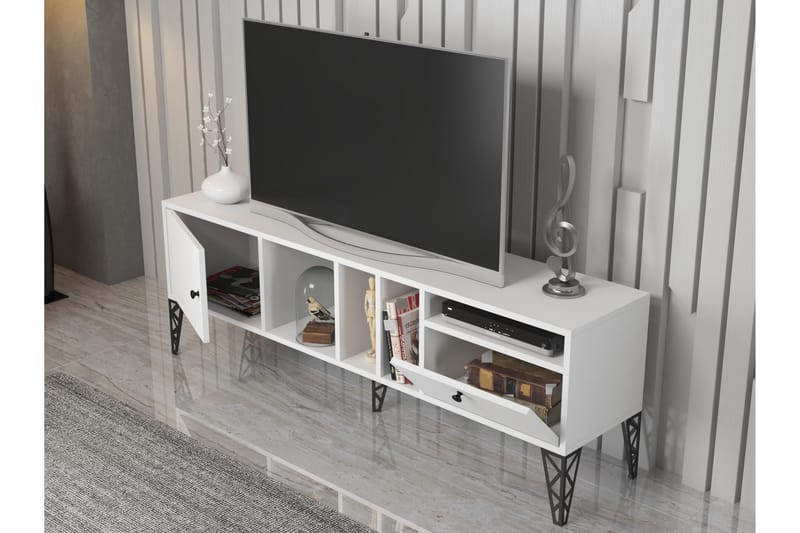 Elspet TV-benk 160 cm - Hvit - Møbler - Mediamøbel & tv møbel - TV-benk & mediabenk