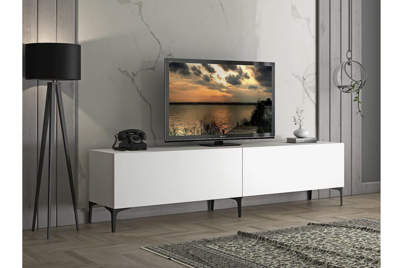 Elspet TV-benk 200 cm - Hvit - Møbler - Mediamøbel & tv møbel - TV-benk & mediabenk