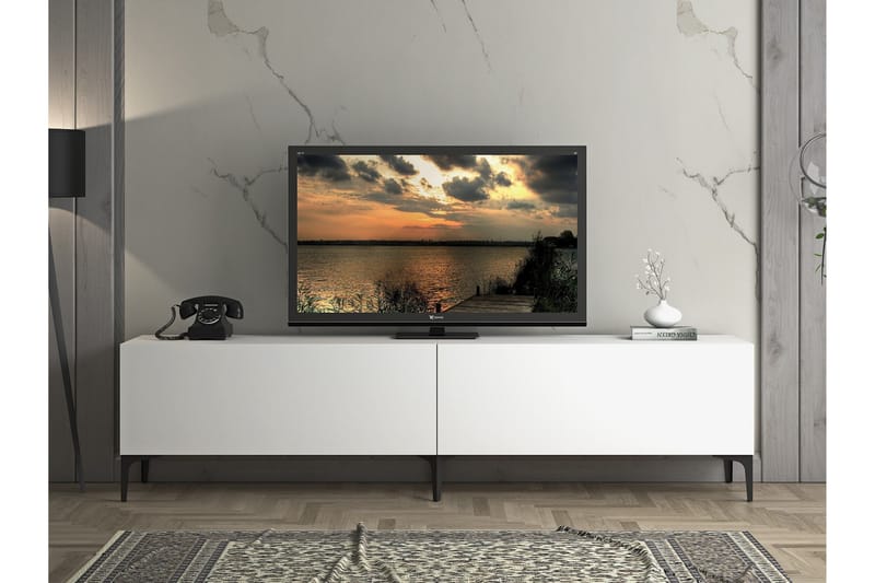 Elspet TV-benk 200 cm - Hvit - Møbler - Mediamøbel & tv møbel - TV-benk & mediabenk