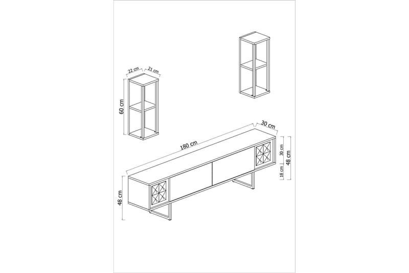 Erdem Tv-benk 180 cm - Antrasitt/Svart - Møbler - Mediamøbel & tv møbel - TV-benk & mediabenk