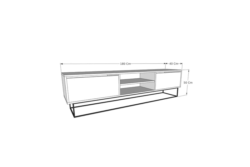 Escape TV-benk 180 cm - Gull/Marmor - Møbler - Mediamøbel & tv møbel - TV-benk & mediabenk