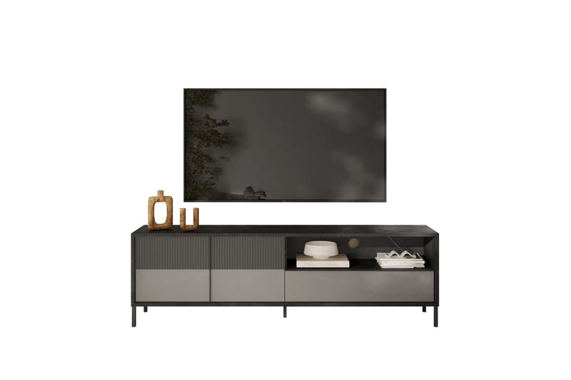 Everest Tv-bänk 206x40 cm - Svart/Grå - Møbler - Mediamøbel & tv møbel - TV-benk & mediabenk