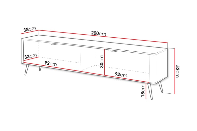 Forba TV-benk 200 cm - Beige - Møbler - Mediamøbel & tv møbel - TV-benk & mediabenk