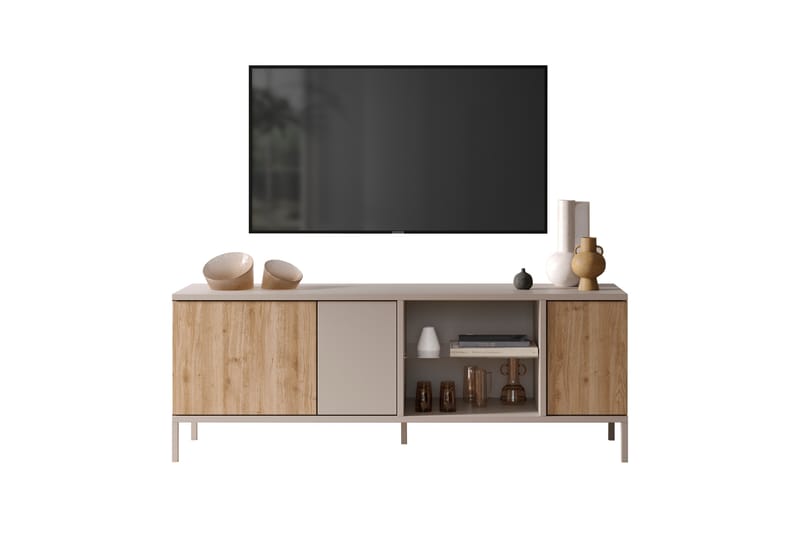 Gent Tv-bänk 160x43 cm - Grå/Brun - Møbler - Mediamøbel & tv møbel - TV-benk & mediabenk