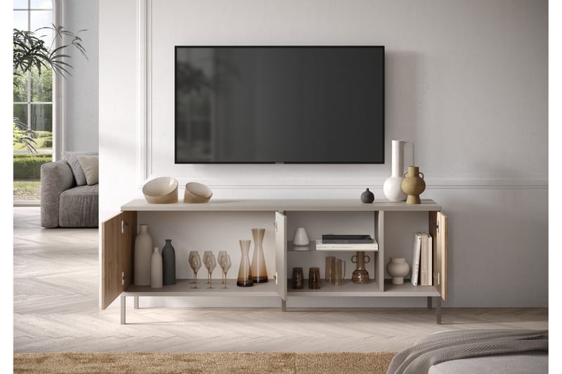 Gent Tv-bänk 160x43 cm - Grå/Brun - Møbler - Mediamøbel & tv møbel - TV-benk & mediabenk