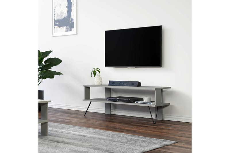 Greger TV-benk 120 cm - Grå - Møbler - Mediamøbel & tv møbel - TV-benk & mediabenk