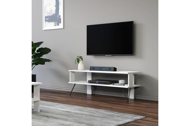 Greger TV-benk 120 cm - Hvit - Møbler - Mediamøbel & tv møbel - TV-benk & mediabenk