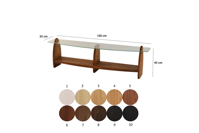 Guinn TV-benk 160 cm - Brun/Transparent - Møbler - Mediamøbel & tv møbel - TV-benk & mediabenk