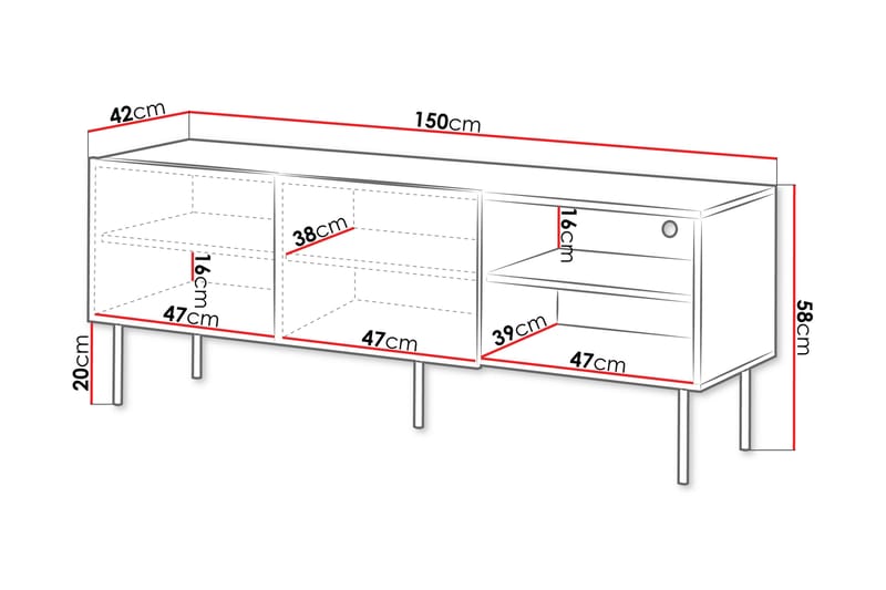 Hammarstrand TV-benk 150 cm - Valnøtt - Møbler - Mediamøbel & tv møbel - TV-benk & mediabenk