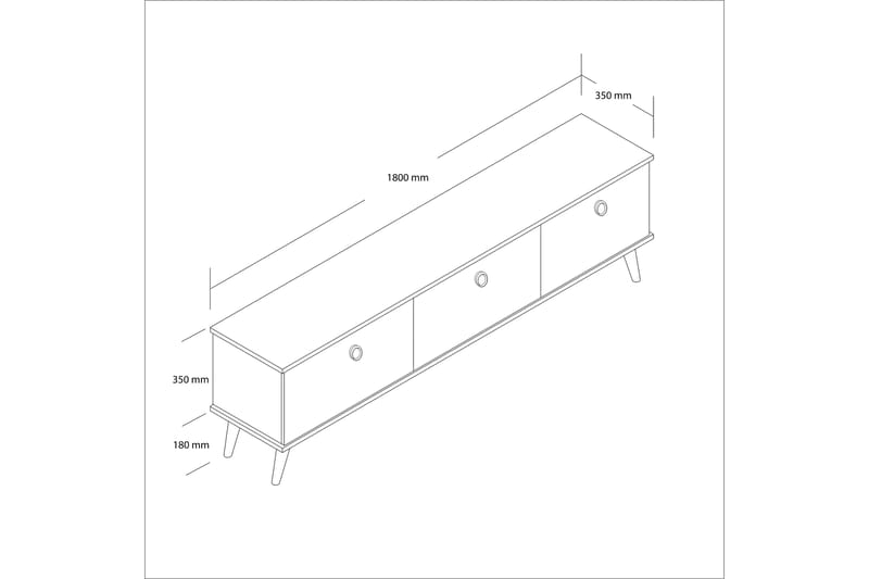 Hathorne TV-benk 180 cm - Valnøtt - Møbler - Mediamøbel & tv møbel - TV-benk & mediabenk