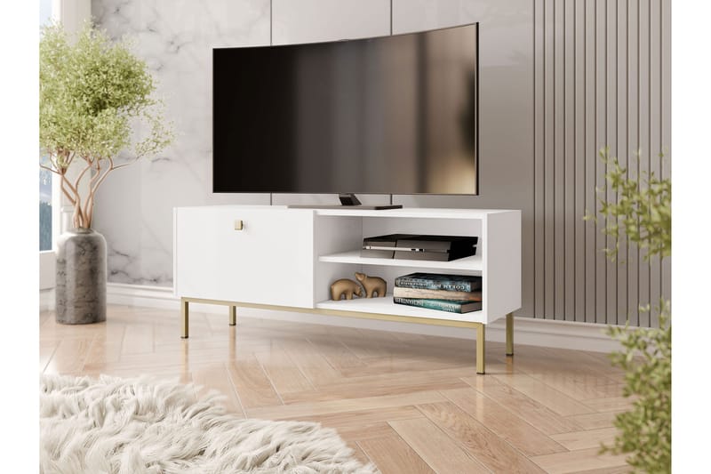 Hermann TV-benk 120 cm - Hvit - Møbler - Mediamøbel & tv møbel - TV-benk & mediabenk