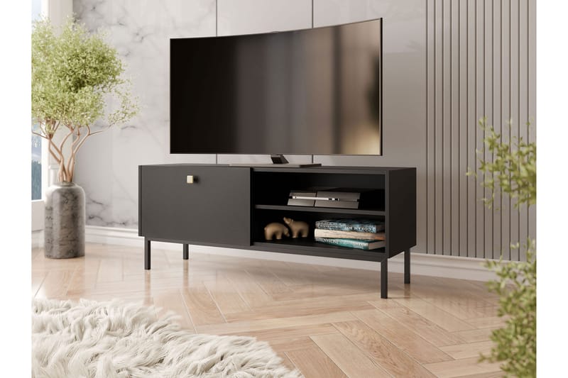 Hermann TV-benk 120 cm - Svart - Møbler - Mediamøbel & tv møbel - TV-benk & mediabenk