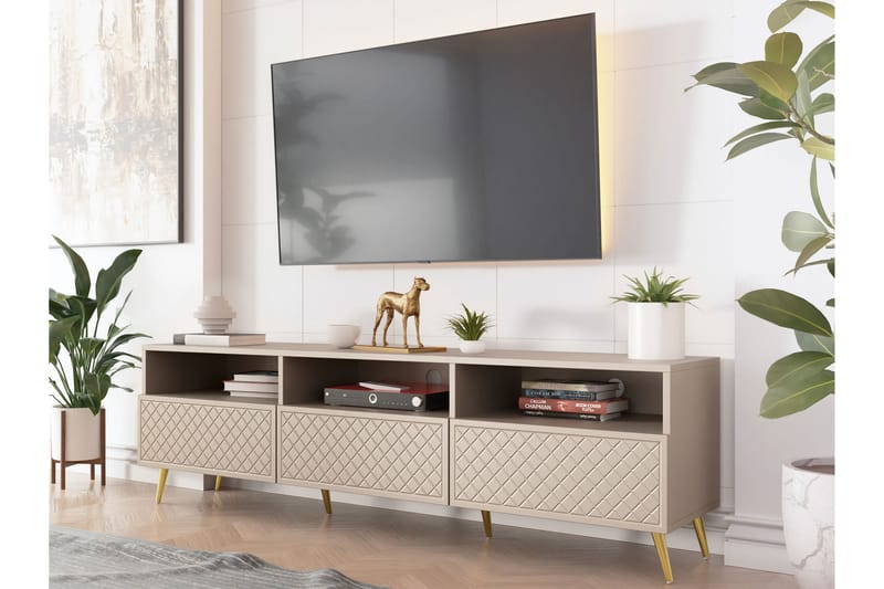 Hester TV-benk 195 cm - Sand beige - Møbler - Mediamøbel & tv møbel - TV-benk & mediabenk