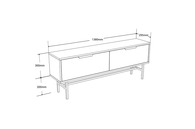 Hillel TV-benk 138 cm - Eik - Møbler - Mediamøbel & tv møbel - TV-benk & mediabenk