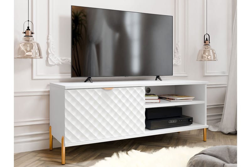 Holmes TV-benk 120 cm - Hvit - Møbler - Mediamøbel & tv møbel - TV-benk & mediabenk